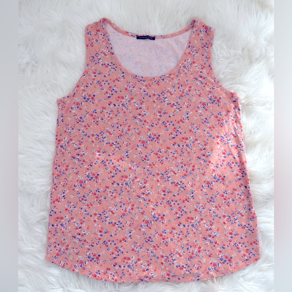 Peach Floral Tank Top